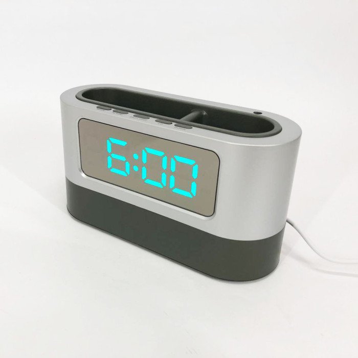 Годинник підставка для ручок 038, настільний електронний годинник з підсвічуванням, лід годинник настільний