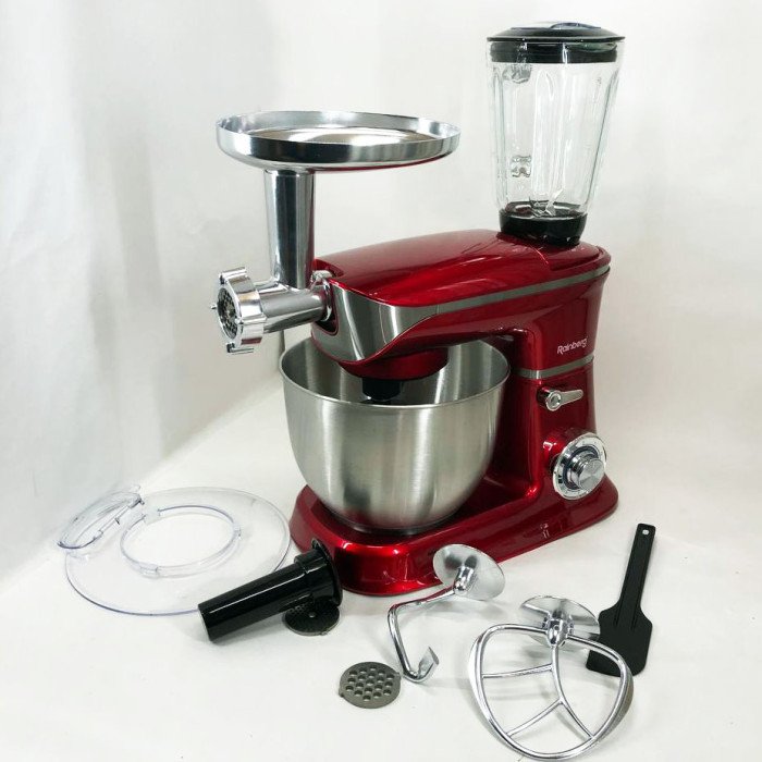 Багатофункціональний кухонний комбайн Rainberg RB-8080 Тістоміс, М'ясорубка, Блендер, Потужний блендер