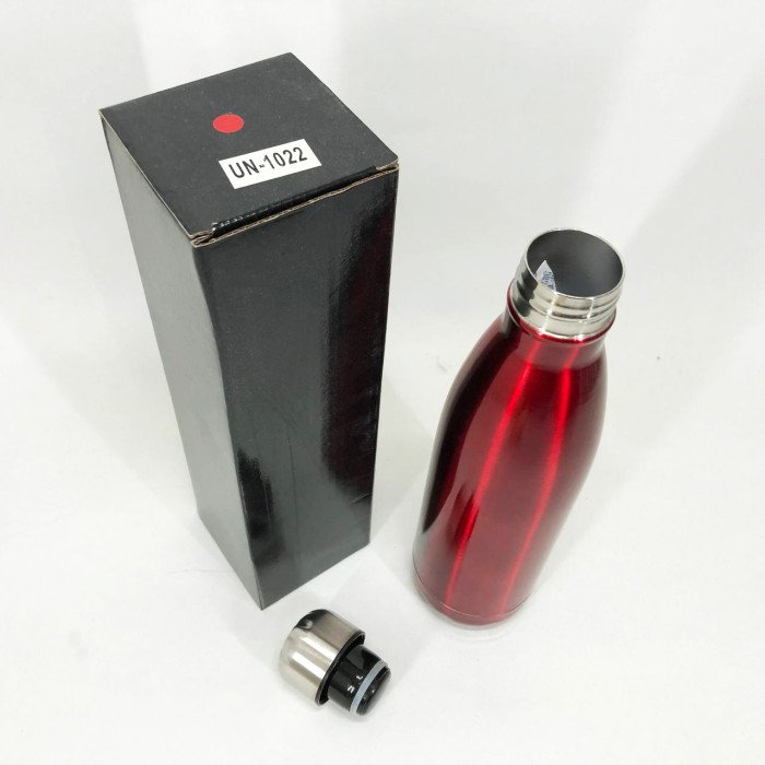 Туристичний термос пляшка UNIQUE UN-1022 500 мл холодних та гарячих напоїв зі сталі. Колір: червоний