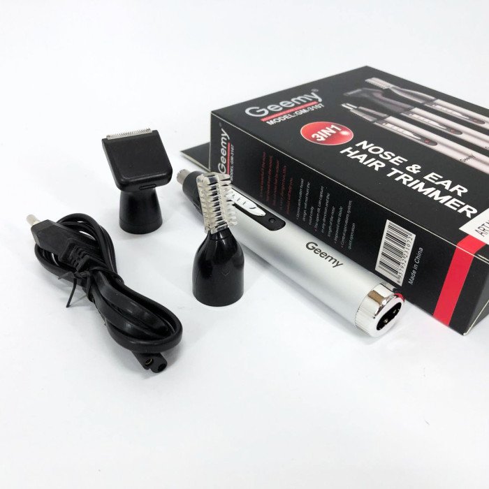 Тример для носа та вух GEMEI GM-3107 3в1, електробритва з насадками для бороди, триммер для бороди