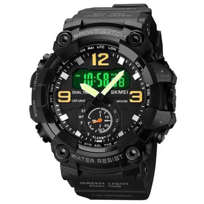Годинник наручний чоловічий SKMEI 1965BK BLACK, армійський годинник протиударний. Колір: чорний