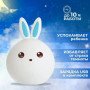 Силіконовий Нічний світильник ЗАЙЧИК дитячий LED лампа 7 кольорів з АКУМУЛЯТОРОМ