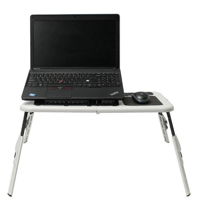 Складаний столик для ноутбука LD-09 E-Table, столик з охолодженням 2 USB кулера, Стіл підставка з вентиляцією
