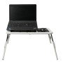 Складаний столик для ноутбука LD-09 E-Table, столик з охолодженням 2 USB кулера, Стіл підставка з вентиляцією