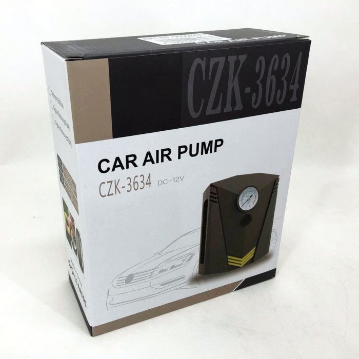 Автомобільний компресор 12V насос із ліхтариком, потужний насос для коліс автомобіля від прикурювача