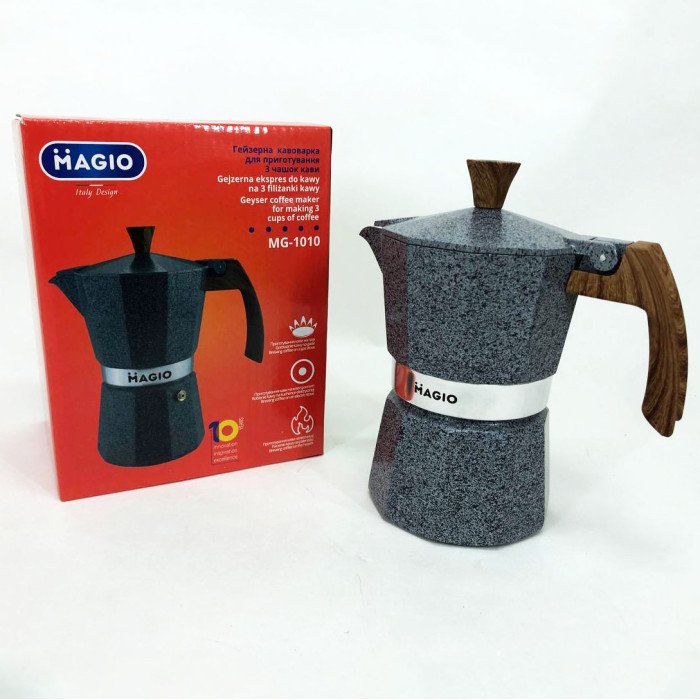 Кафеварка гейзерна Magio MG-1010 150 мл, гейзерна кавоварка для плити, кавник гейзерний