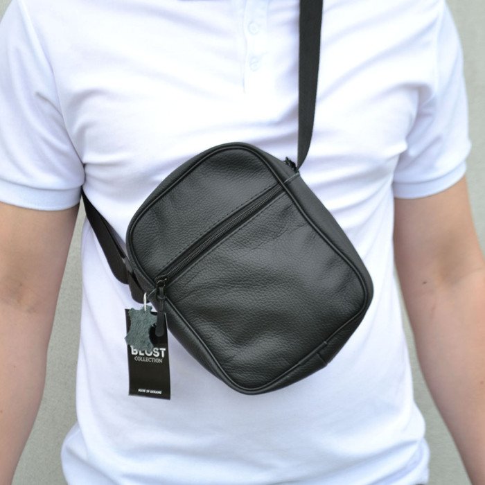 Набір 2 В 1! Сумка + Ліхтар! Якісна чоловіча сумка з натуральної шкіри + Тактичний ліхтар POLICE BL-X71-P50