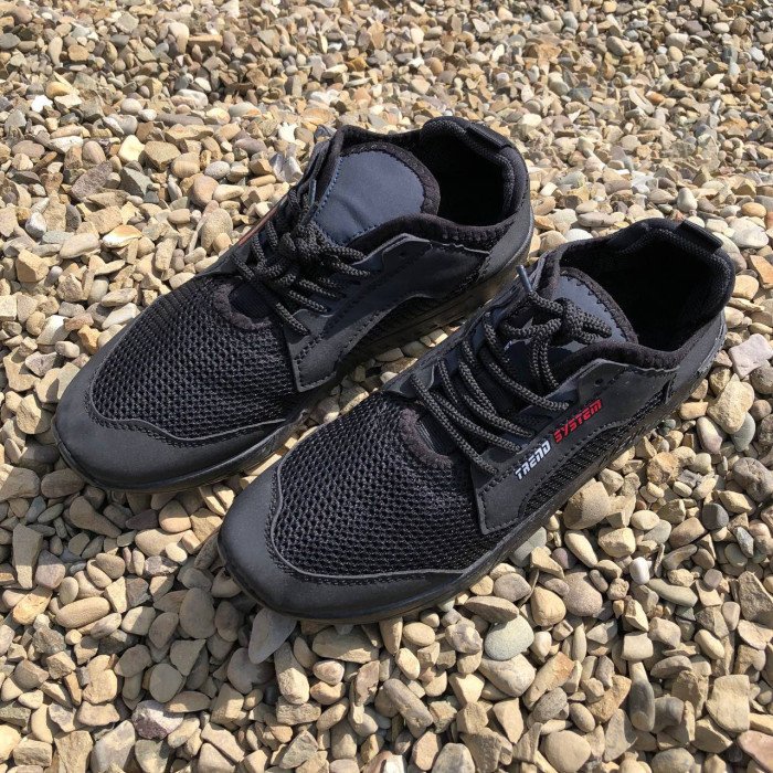 Текстильні кросівки 46 розмір | Літні кросівки з тканинним верхом. Модель 62496. Колір: чорний