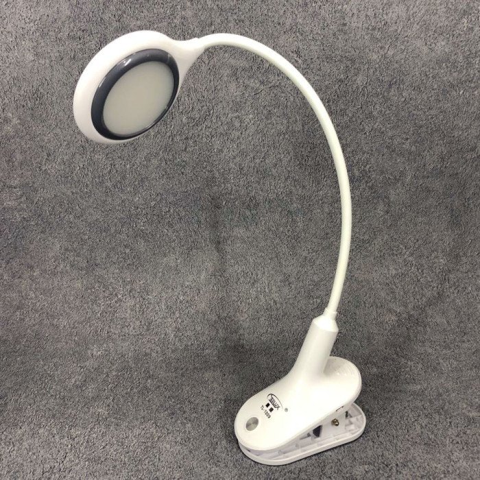 Настільна акумуляторна лампа світильник Tedlux TL-1009 LED на гнучкій ніжці та прищіпці