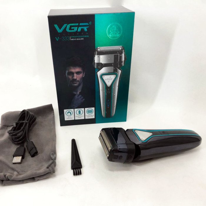 Електробритва портативна VGR V-333 шейвер для гоління бороди та вусів з акумулятором. Колір: чорний