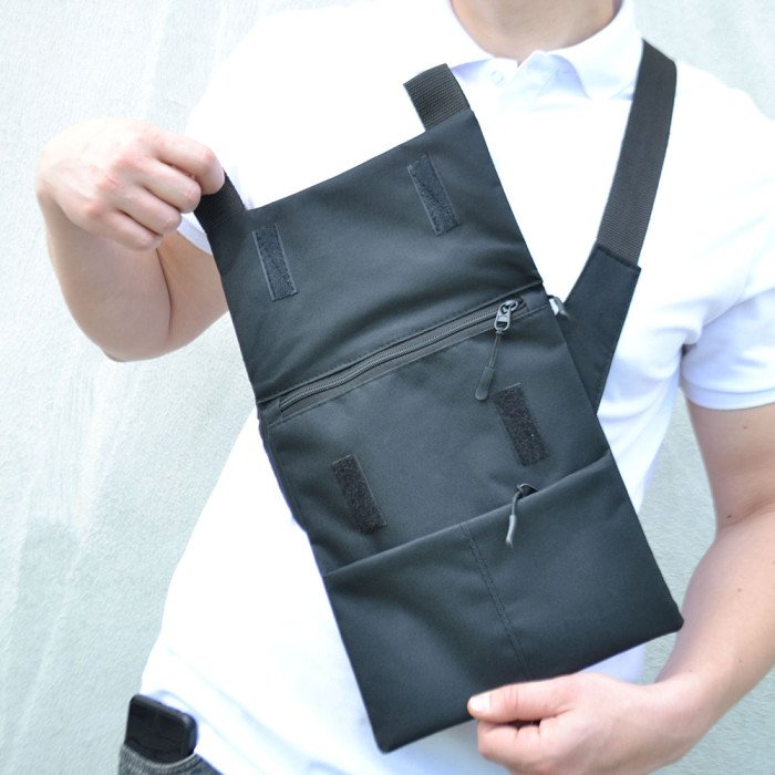 Чоловіча сумка через плече шкіра, Сумка кобура наплічна, Сумка для прихованого носіння пістолета