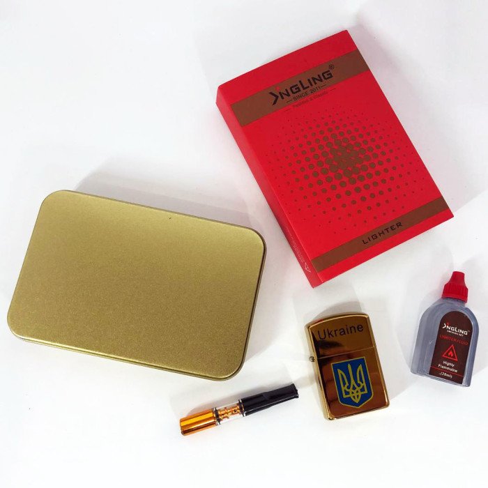 Запальничка бензинова в подарунковій коробці 4930, запальничка на день народження у подарунковому футлярі