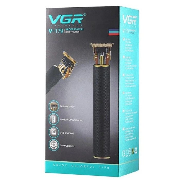 Професійний триммер VGR V-179 машинка для стрижки волосся та бороди на акумуляторі зарядка USB
