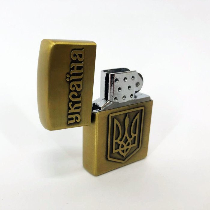 Запальничка кремнієва патріотична Україна 4550. Колір: золотий