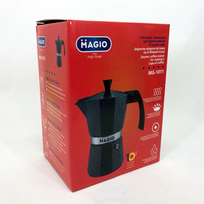 Гейзерна кавоварка Magio MG-1011 300 мл, гейзерна кавоварка для індукції, кавоварка для дому