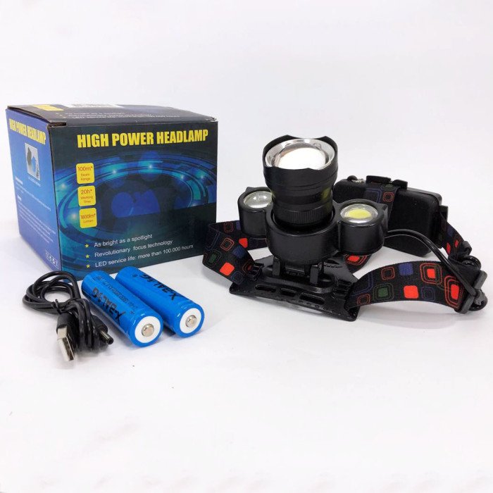 Налобний акумуляторний ліхтар HeadLight BL-001 діод T6+Cob, Налобний ліхтарик з USB зарядкою, з лінзою