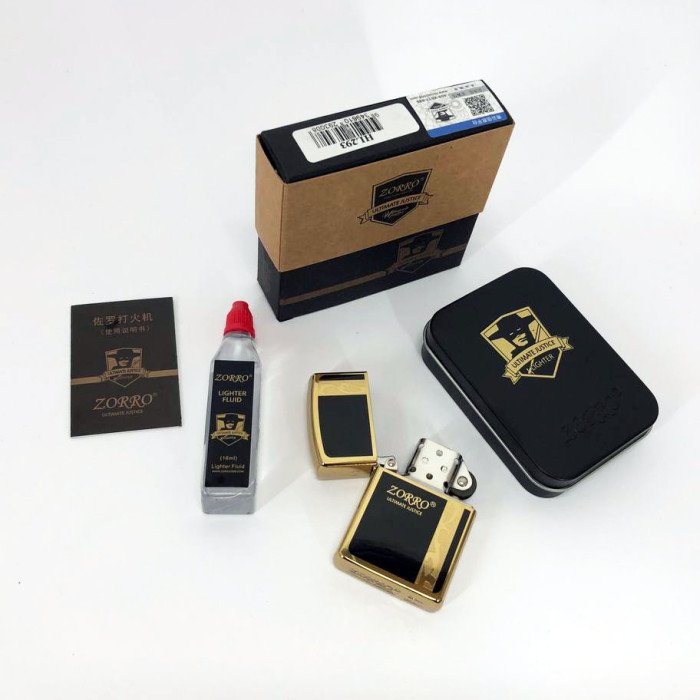 Запальничка бензинова Zorro HL-293, запальничка на день народження, запальничка у подарунковому футлярі