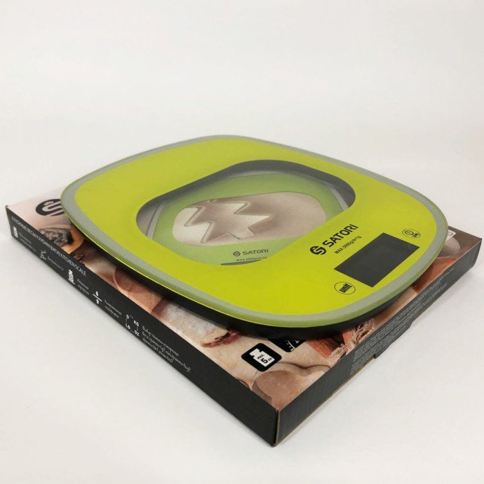 Кухонні ваги Satori SKS-221-GR до 5 кг, електронні кухонні ваги. Колір: зелений