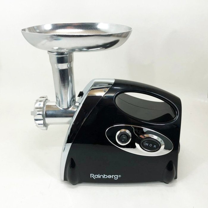 М'ясорубка Rainberg RB-675 3800W із соковижималкою, м'ясорубка електрична метал. Колір: чорний