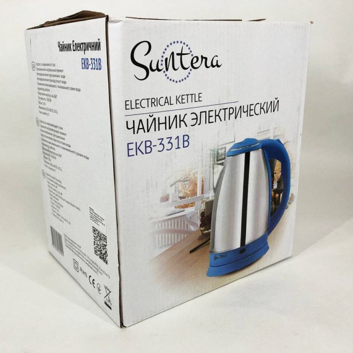 Електрочайник Suntera EKB-331B, Тихий електричний чайник, дисковий чайник, хороший електричний чайник