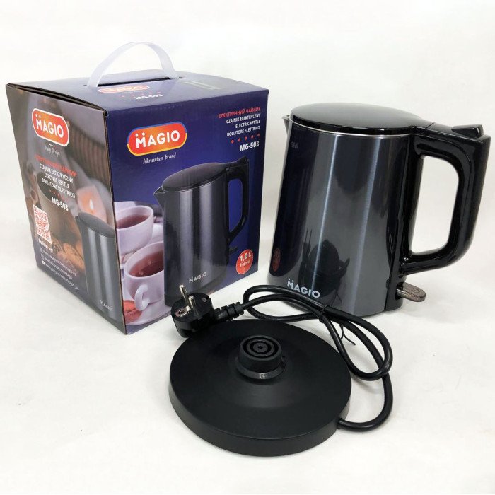 Чайник електричний MAGIO MG-503 1100 Вт, гарний електричний чайник, чайник електро, безшумний чайник