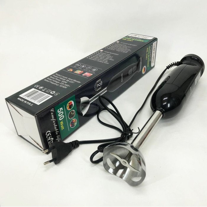 Блендер занурювальний Rainberg RB-2261 - 500 Вт, блендер для дому, блендер для кухні. Колір: чорний