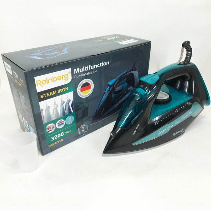 Праска Rainberg RB-6310 3200W, парова праска, керамічна підошва, потужна праска, праска прасувальна