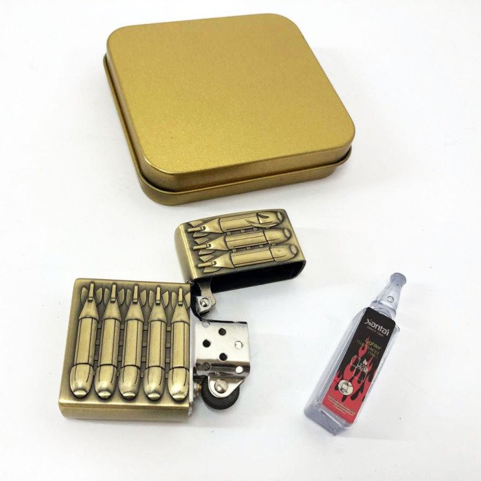 Запальничка бензинова в подарунковій коробці 367-2, Вітрозахисна запальничка, Прикольні запальнички