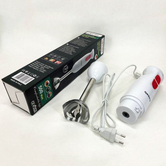 Блендер занурювальний Rainberg RB-2261 - 500 Вт, міксер блендер ручний, блендер для кухні. Колір: білий