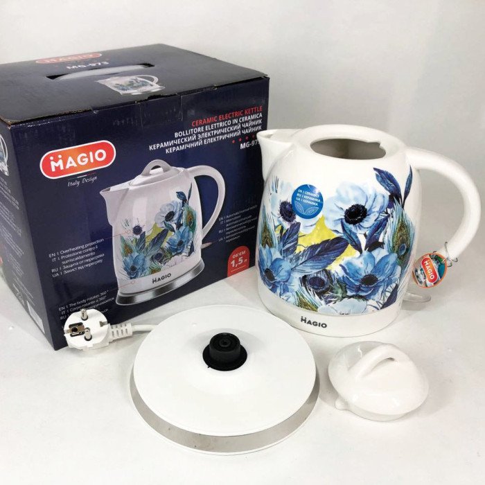 Електричний керамічний дисковий чайник MAGIO MG-973 електричний чайник, стильний чайник