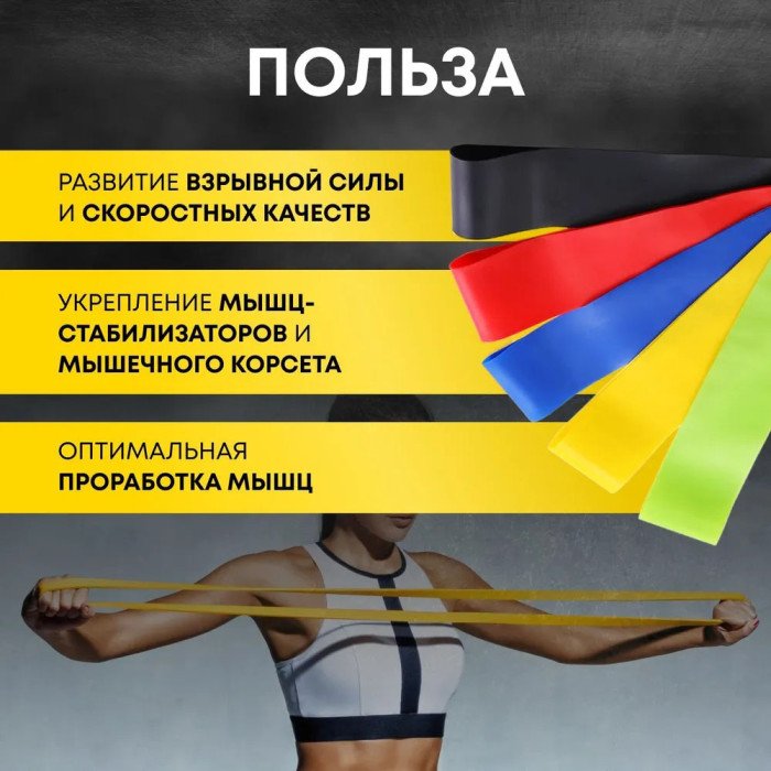 Фітнес гумки 5 в 1, Еспандер стрічка для гімнастики, Еспандер гумовий спортивний, Стрічка для фітнесу