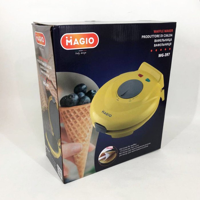Вафельниця кругла Magio MG-397 1 секція 750 Вт, Електровафельниця для тонких вафель, електрична