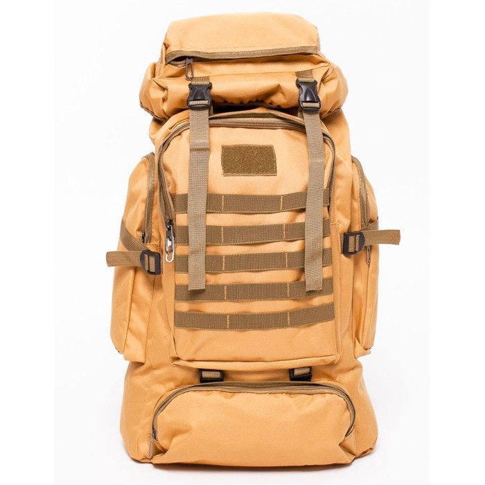 Армійський рюкзак тактичний 70 л Водонепроникний туристичний рюкзак. Колір: койот