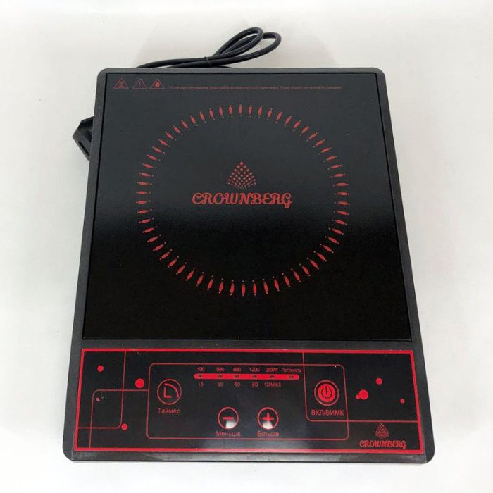 Плита настільна інфрачервона Crownberg CB-1322 одна комфорка 2000Вт
