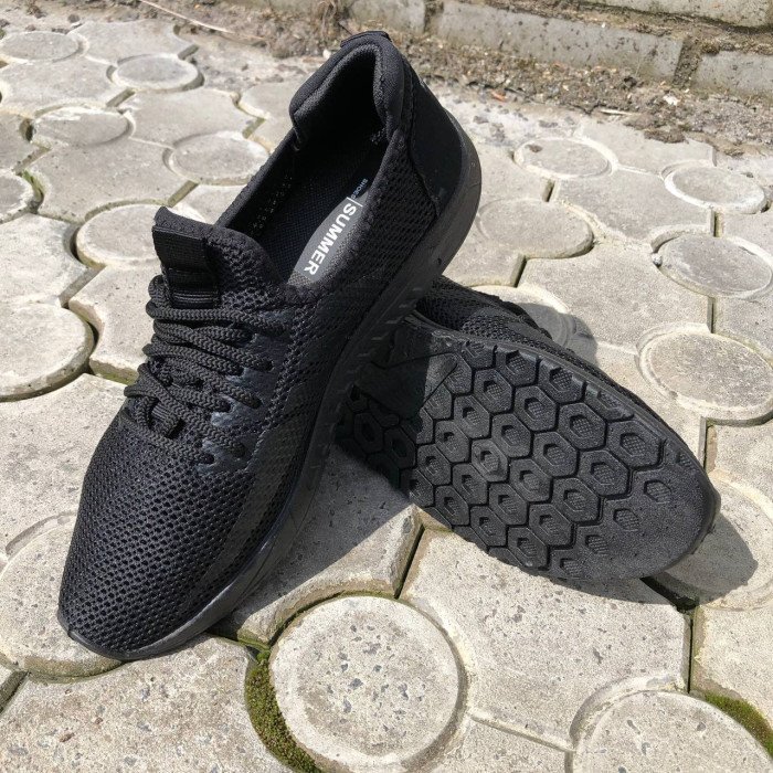 Кросівки з тканинним верхом із сітки 45 розмір. Літні кросівки сітка. Модель 67554. Колір: чорний