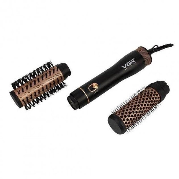 Фен гребінець VGR V-559 для завивки та сушіння волосся керамічне покриття 2 швидкості 2 насадки