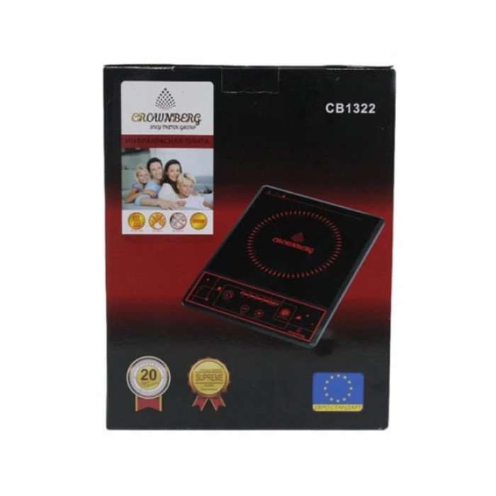 Плита настільна інфрачервона Crownberg CB-1322 одна комфорка 2000Вт