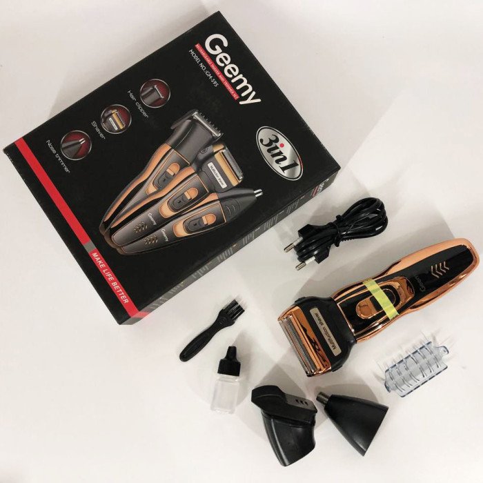 Електробритва сіткова і тріммер для бороди GEMEI / Geemy GM-595 з акумулятором. Колір: золотий