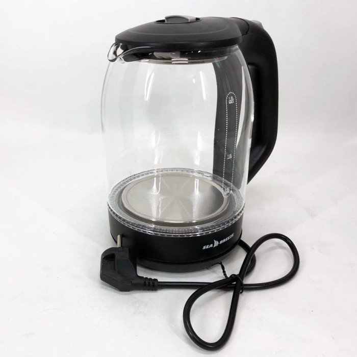 Чайник електричний SeaBreeze SB-014 1.8 л 1800 Вт, прозорий чайник з підсвічуванням, електрочайник