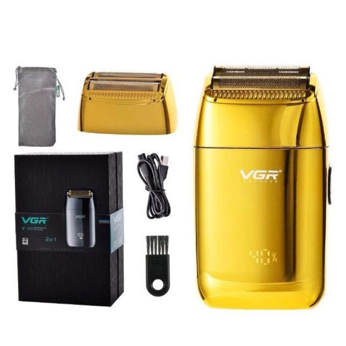 Професійний шейвер VGR V-399 GOLD, бездротова електробритва, бритва триммер для бороди.