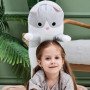 Гігантська м'яка плюшева іграшка Довгий Кіт Батон котейка-подушка 110 см. Колір: сірий