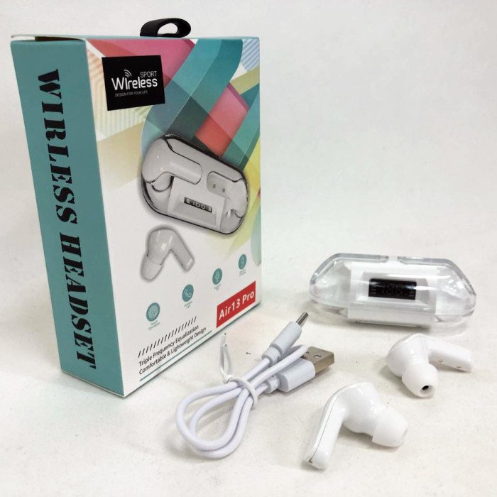Бездротові навушники Air 13 Pro Bluetooth сенсорні з шумопоглинанням, навушники для бігу