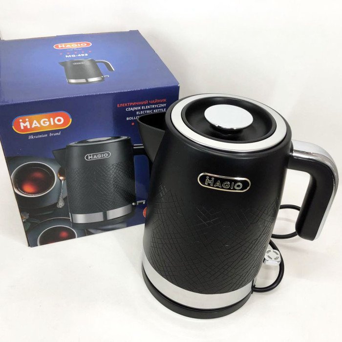 Електрочайник MAGIO MG-493, тихий електричний чайник, електронний чайник, дисковий чайник