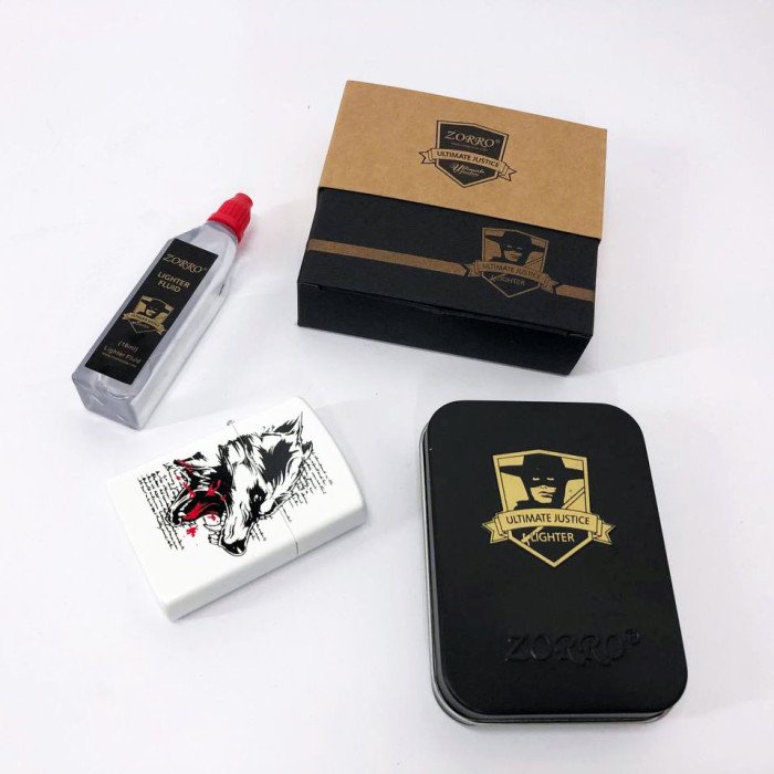 Запальничка бензинова Zorro HL-341, подарункова запальничка сувенірна, запальничка в подарунковому футлярі