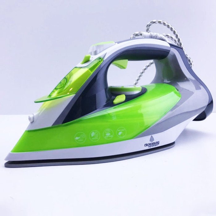 Праска парова з керамічним покриттям Crownberg CB-7444, парова праска відпарювач, праска-очисник