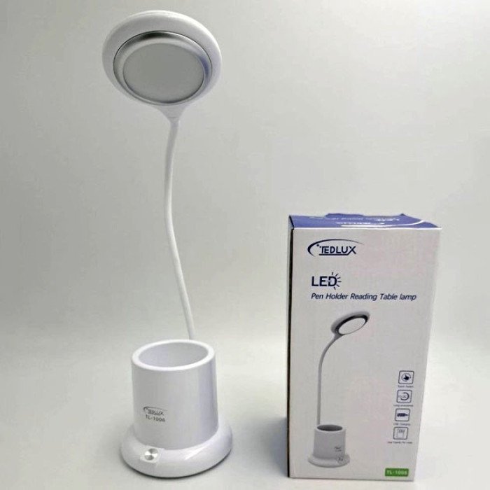 Настільна лампа акумуляторна на гнучкій ніжці з органайзером Tedlux TL-1006