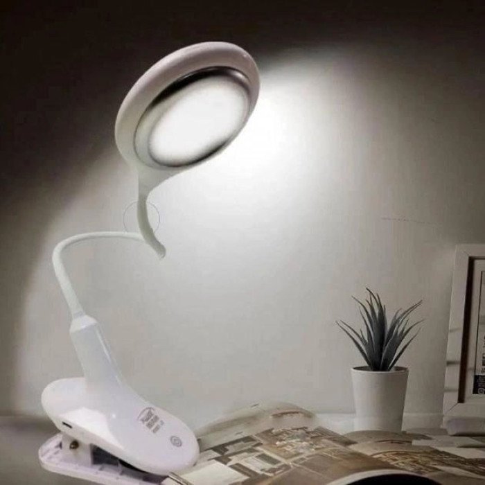 Настільна акумуляторна лампа світильник Tedlux TL-1009 LED на гнучкій ніжці та прищіпці