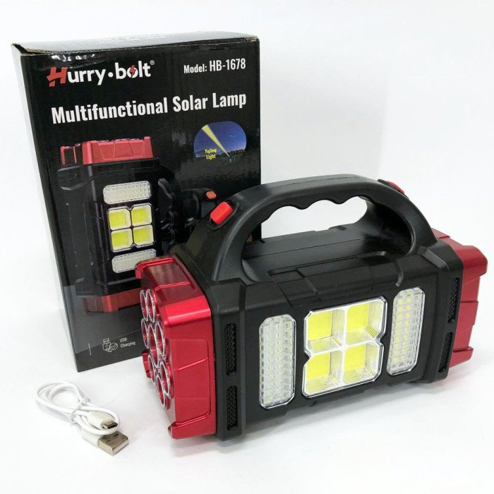 Ліхтар кемпінговий з сонячною панеллю та повербанком HB-1678-2х8LED-6COB, ліхтар кемпінговий світлодіодний