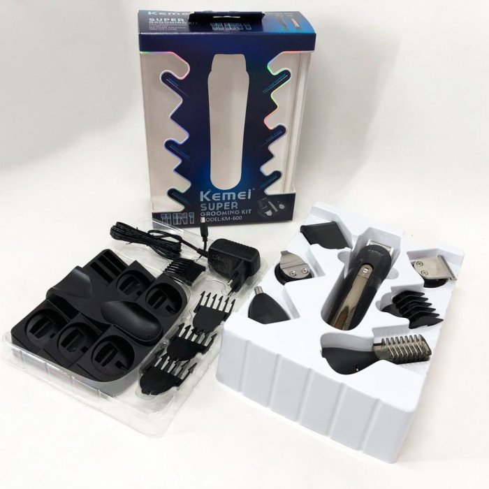 Тример чоловічий Kemei KM-600 універсальний 11 в 1 для стрижки волосся та гоління бороди та носа, бездротовий