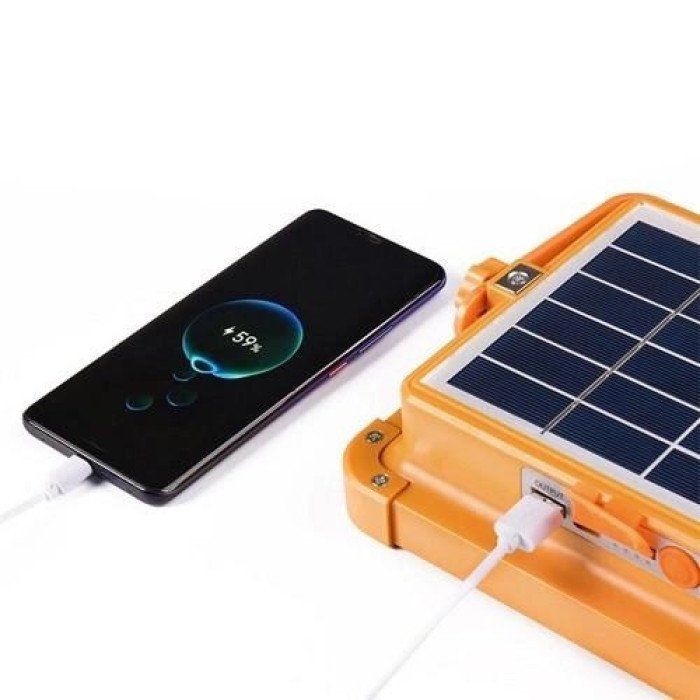 Потужний ліхтар - прожектор із сонячною панеллю та функцією Power bank Solar LED light 12000 mAH